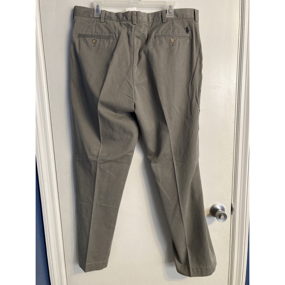Polo Ralph Lauren Pants Men's 38x32 Gray Chino The Preston Flat Front Vtg #1827 - Picture 7 of 12